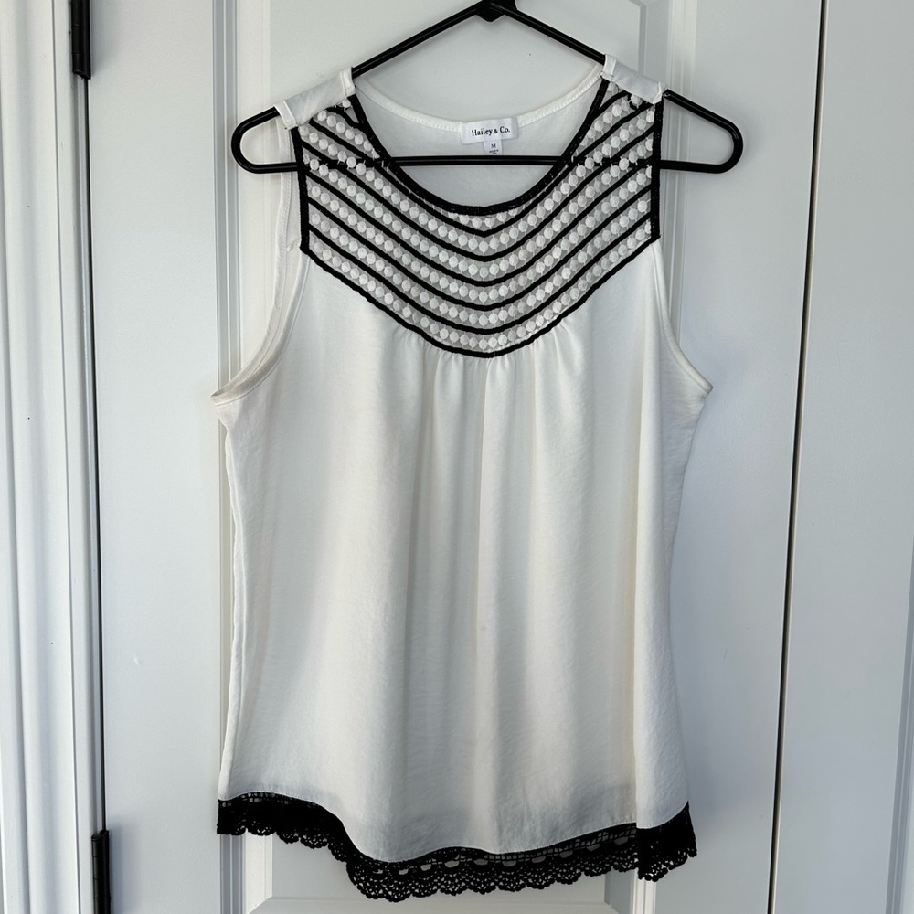 Hailey & Co. White Sleeveless Top
